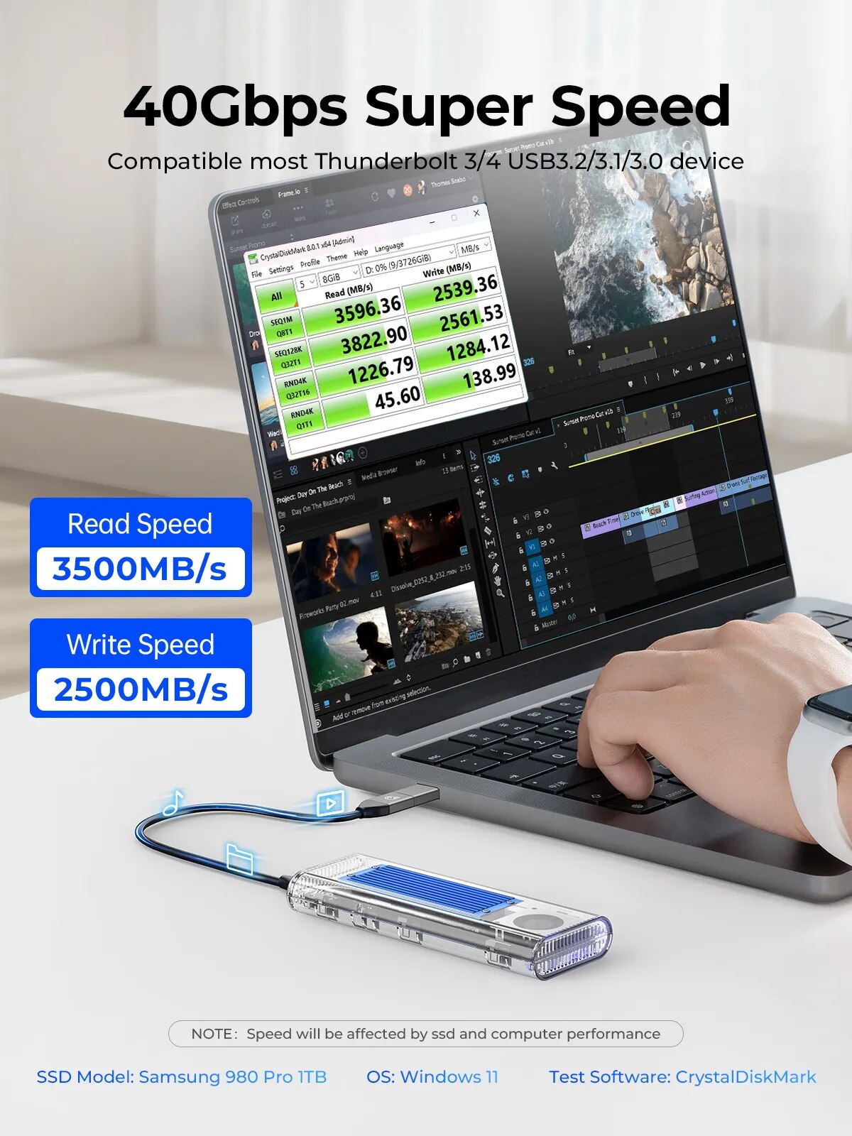 ORICO-SSD Caso com ventilador  - Thunderbolt 4 External Ssd 4Tb avaliação e preço
