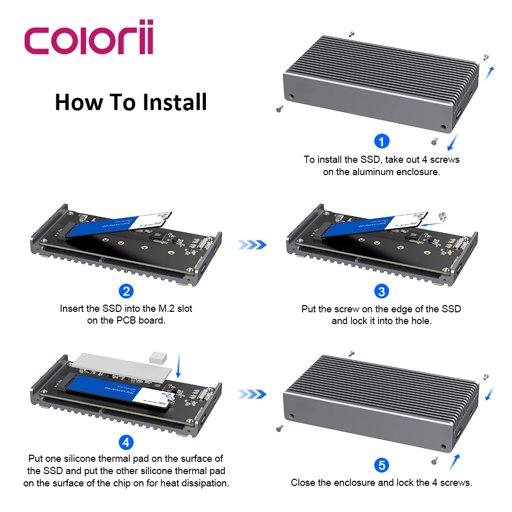 Gabinete SSD USB4 M.2 NVMe de  - Usb4 40Gbps External Ssd 8Tb avaliação e preço