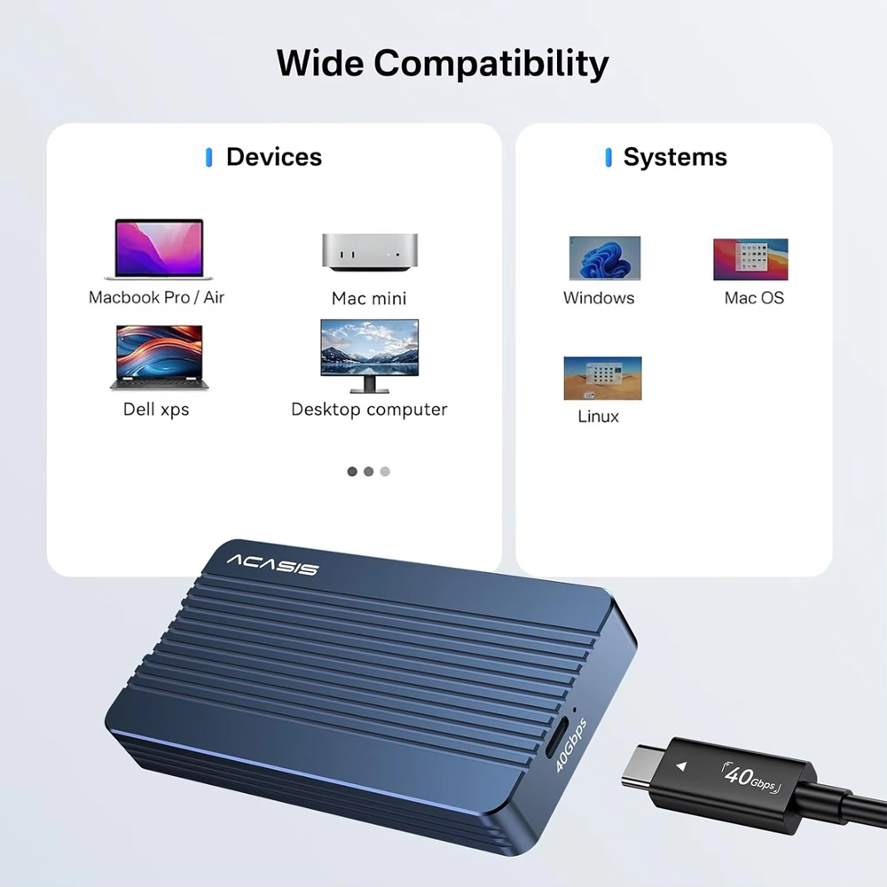 Gabinete ACASIS 40Gbps M.2 NVM - 8Tb M2 Nvme Ssd avaliação e preço
