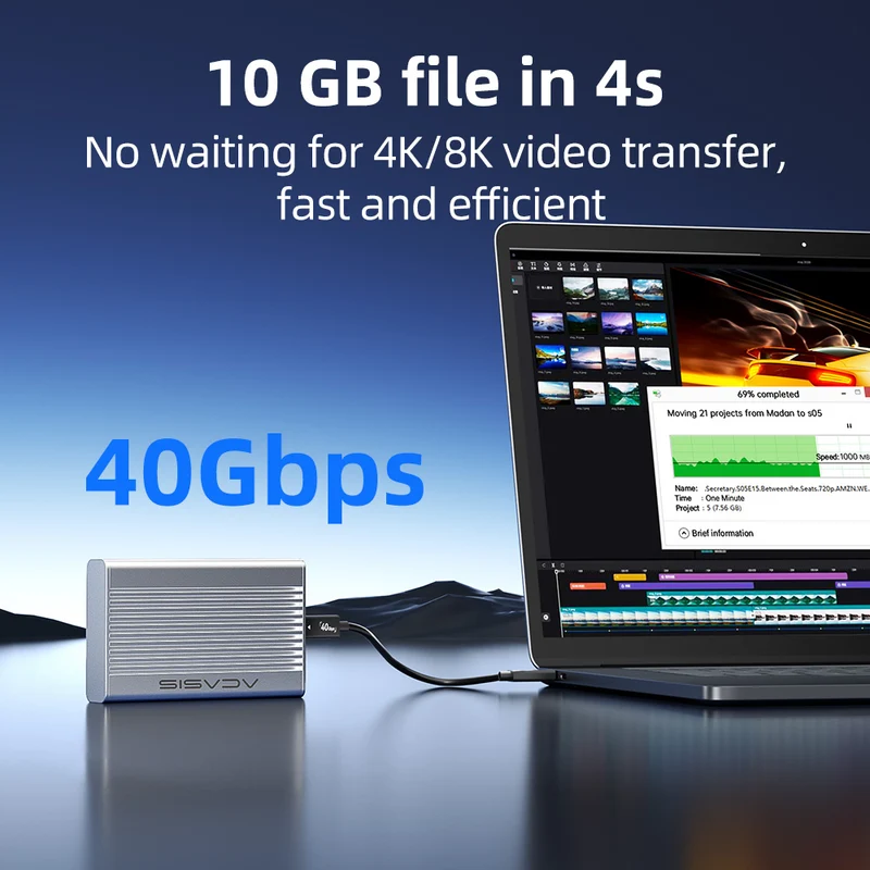Acasis 40Gbps USB4 M.2 NVMe SS - Usb4 40Gbps External Ssd 8Tb avaliação e preço