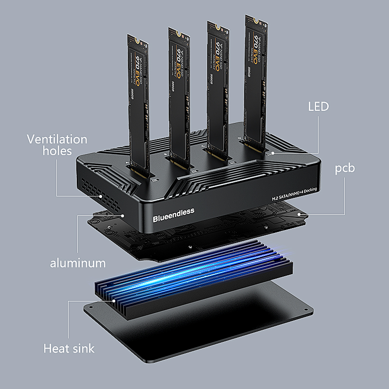 Blueendless 4 bay m2 ssd docki - 8Tb M2 Nvme Ssd avaliação e preço
