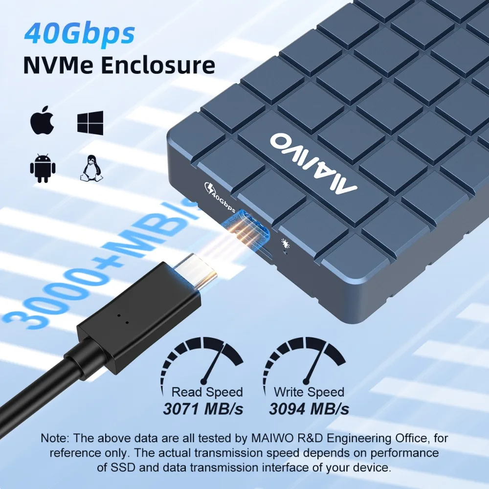 MAIWO-Caixa de Disco Rígido Ex - Usb4 40Gbps External Ssd 8Tb avaliação e preço